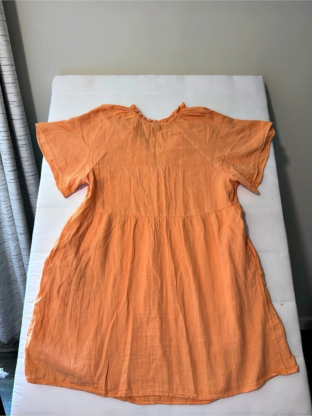 Old Navy 100% Cotton Crinkle Gauze Mini Swing Dress, Orange, XL